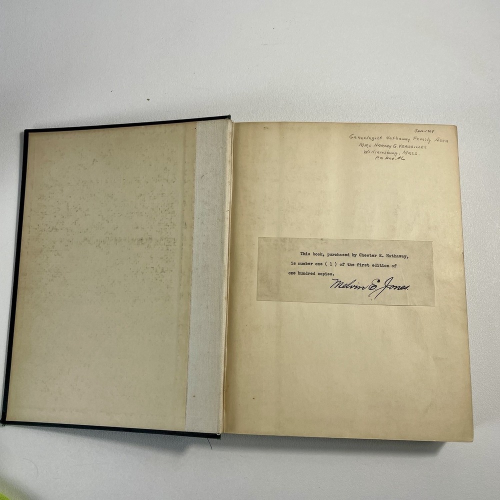 1934 Genealogy Of Jones Hathaway Richards Gooding Book Lmited ed #1/100 Signed - Picture 4 of 16